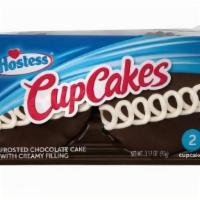 Hostess Chocolate Cupcakes 2 Count · Frosted chocolate cake with creamy filling. Contains bioengineered food ingredients.