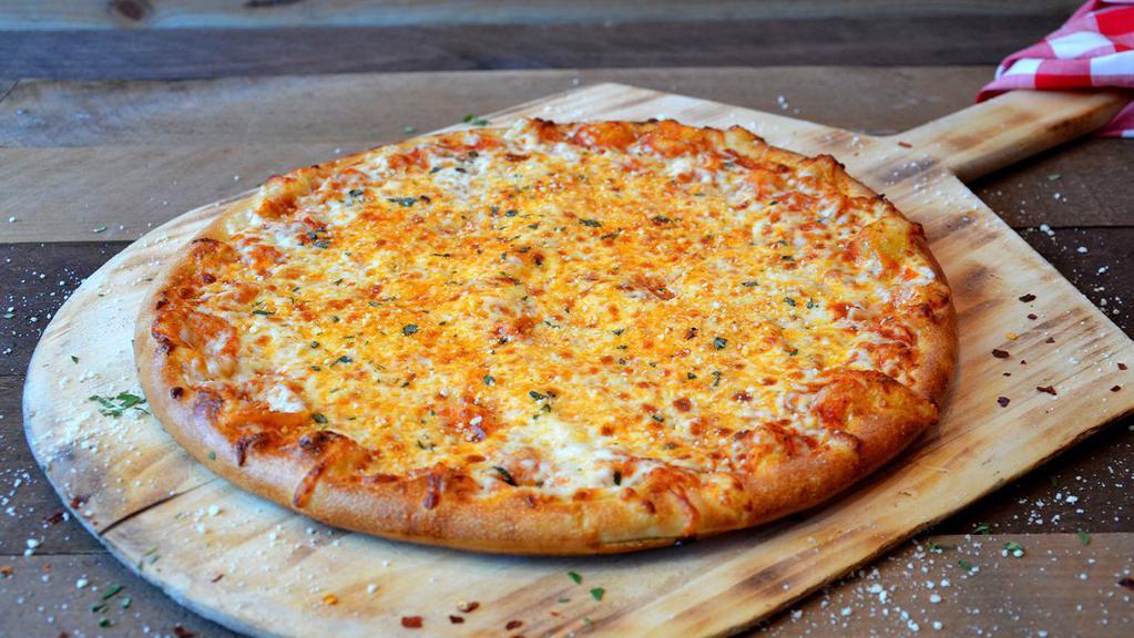 Classic Cheese Pizza · Fresh mozzarella and Parmesan cheese, oregano and marinara sauce.