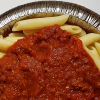 Meat Sauce · Includes choice of pasta. Served with a side of garlic bread.