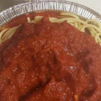 Marinara Sauce · Includes choice of pasta. Served with a side of garlic bread.