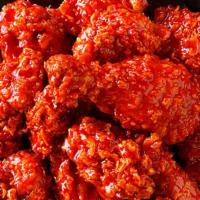 Hot Spicy Boneless · A red chili sauce gives these serious heat, and serious flavor.