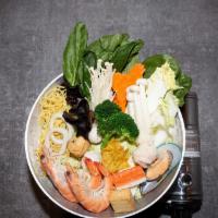 Seafood Hot Pot · Shrimps, Fried Wonton, Special Fish cake, Fish Tofu, Fish Ball, Shrimp Ball, Green Mussel, S...