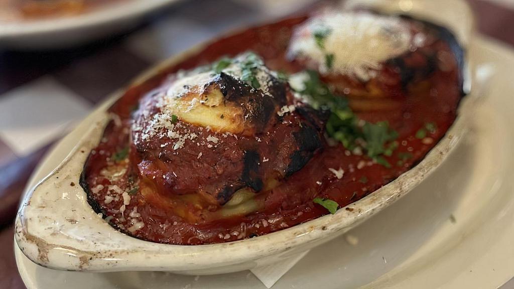 Lasagna Florentine · Ricotta cheese and spinach wrapped in a lasagna pasta and baked in marinara sauce.