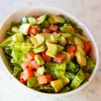 House Salad · House Salad
Lettuce, cucumber, tomato, red onion and avocado with house lemon dressing.