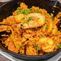 Jambalaya Rice
 · Spicy. Made with our house tomato sauce and signature PK sauce. Comes with Shrimp, Mussels, ...