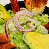 Camaron Aguachile Large  · Served with avocado, and cucumber and delicious green sauce