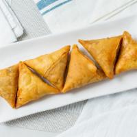 Samosa · Mild. Wrapped in samosa dough with a savory filling of your choice then deep fried. Filling:...