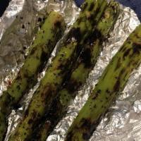 Grilled Asparagus · Marinates in pepper, olive oil, and garlic.