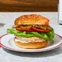 The As Good As It Gets Grilled Chicken Sandwich · Our signature grilled chicken served on a toasted bun and topped with lettuce, tomato, picke...