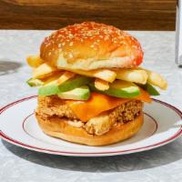 The Classic Californian Fried Chicken Sandwich · Our signature fried chicken served on a toasted bun and topped with cheddar cheese, avocado,...