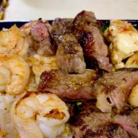 New York Steak, Lobster, Shrimp  · Comes with steamed rice and vegetables