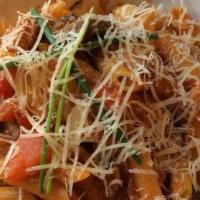 Penne Con Salsiccia · With Italian mild sausage, mushroom, onion, fresh tomato.
