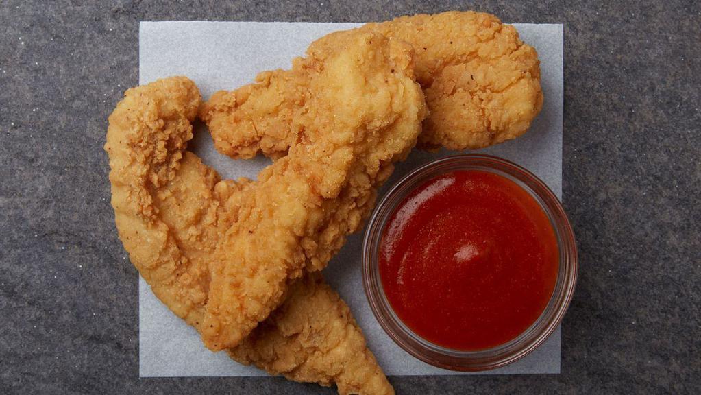 3 Chicken Tenders · 3 crispy all white-meat homestyle chicken tenders served with your choice of dipping sauce.