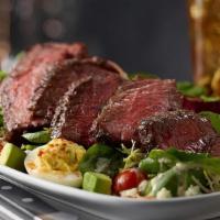 Steakhouse Salad With Steak · Prime Strip Steak, Mixed Greens, Avocado, Applewood Smoked Bacon, Hard-Boiled Egg, Parmesan,...