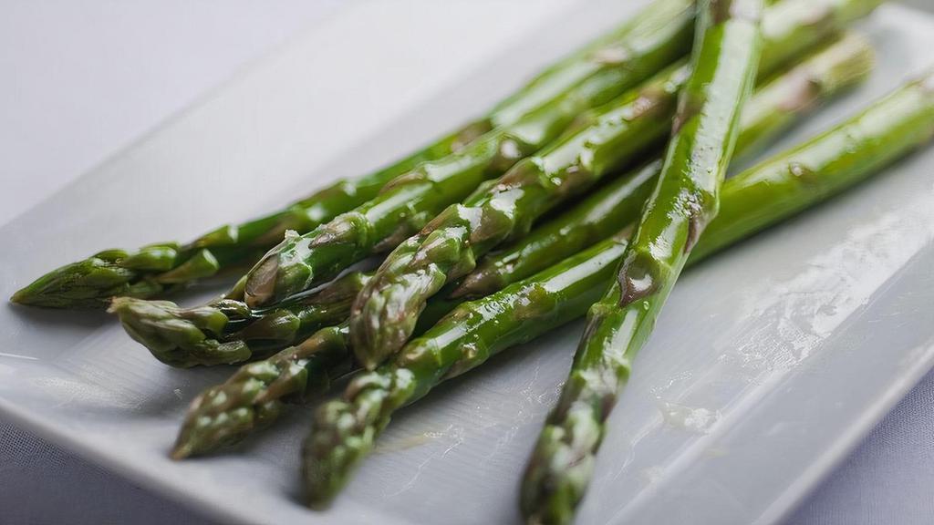 Fresh Asparagus · Roasted Garlic Oil, Grana Padana