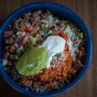 Bowlway · Choice of meat, lettuce, beans, rice, pico de gallo, jack cheese, sour cream, guacamole and ...