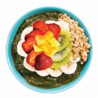 Green Bowl · Base: Organic Acai, Kale, Spinach, Banana, Mango, Almond Milk, Pineapple; Top: Organic Hemp ...