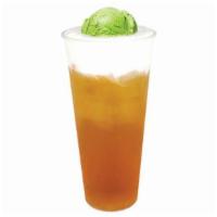 Jasmine Tea Float · Jasmine tea with cheese foam and a scoop of matcha ice cream