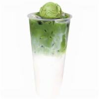 Matcha Float · Fresh milk with a layer of premium grade matcha topped off with matcha ice cream.