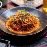 Spaghetti Pomodoro Firma · al dente spaghetti in our homemade fresh tomato, basil + olive oil sauce.