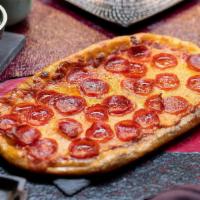 Pizza Ai Pepperoni 1Ft · home made organic pizza sauce, pepperoni + mozzarella on our artisan, hand pulled, neapolita...