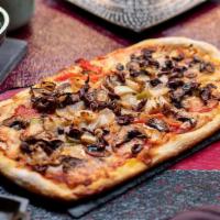 Pizza Veg Stagionale 1Ft · homemade organic pizza sauce, seasonal vegetables with mozzarella, organic basil on our arti...