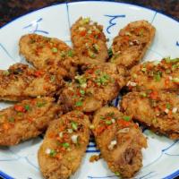 Salt & Pepper Chicken Wings 椒盐鸡翅 · Wok-fried crispy chicken wing with salt & pepper