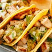 Chicken Taco Platter · 3 tacos served with fresh tortilla chips & pico de gallo