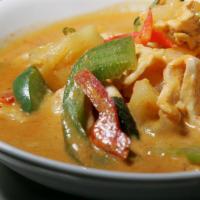 Pineapple Curry · Choice of meat mixed with rich red curry paste, coconut milk, bell peppers, pineapple and to...