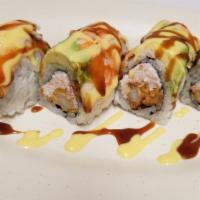 Tiger Shrimp Roll · In: deep-fried shrimp, and crab salad /Out: sushi shrimp, and avocado / Sauce: creamy honey ...