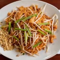 Pad Thai · Chef's recommendation. Famous thai noodle mixed with house special pad thai sauce with groun...