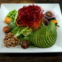 Green Power Salad · Favorite. Gluten free. Spring mix greens, romaine hearts, heirloom tomatoes, carrots, beets,...