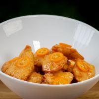 Crispy Orange Chicken · Favorite. Lightly battered soy chicken with homemade organic orange sauce.