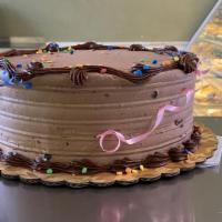 8 Inch Chocolate Mousse · Chocolate cake with chocolate mousse filling and icing.