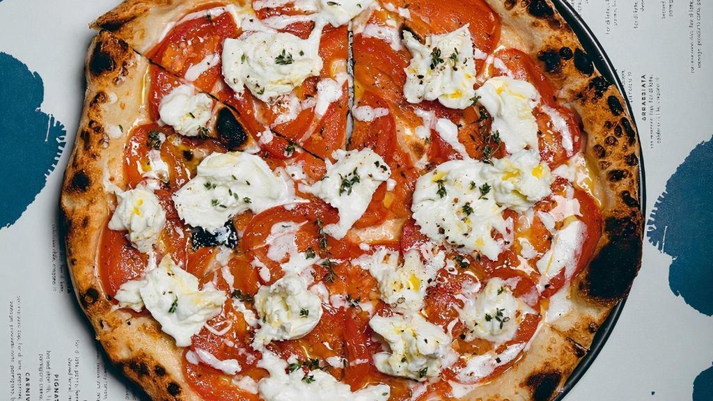 Sud A Sud · pizza | california san marzano tomato, mozzarella di bufala dop, garlic, thyme