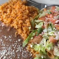 2 Tacos With Rice & Beans · 