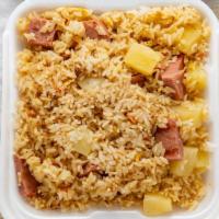 Tastea Hawaii Fried Rice · Spam, pineapple, egg, carrot, fried rice.