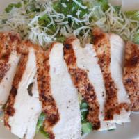 Caesar Salad · w/ romaine, Parmesan cheese, croutons, and Caesar dressing. Choice of meat: Grilled Chicken,...