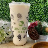 Honey Milk Tea · Premium house milk tea with REAL organic honey, (You can choose your own tea base)