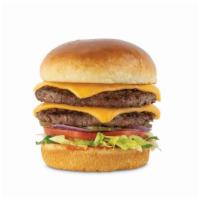 Cheeseburger · Angus beef, American cheese, red onion, lettuce, pickles, tomato, ketchup, served on a brioc...