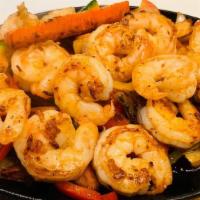 Fajitas De Camaron/Shrimp · Shrimp with tomatoes, onions, peppers, potato wedges, special sauce, rice and beans, and sal...