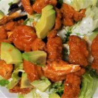 Buffalo Chicken · Pete’s classic salad mix with tomatoes, corn, avocado, and pepper jack cheese, topped with t...