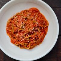 Lrg Bolognese · Spinach Pasta, Slow Cooked Ragu