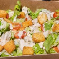 Caesar Salad · Romaine, chicken breast, Parmesan, crouton, Caesar dressing.