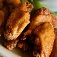 Wings Half · 6 buffalo or bbq wings with celery and ranch