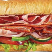 Italian B.M.T.® Footlong Pro (Double Protein) · The Italian B.M.T.® sandwich is filled with Genoa salami, spicy pepperoni, and Black Forest ...