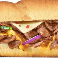 Baja Steak & Jack 6 Inch Regular Sub · Spicy, cheesy, smoky — this one’s got it all. Steak meets Pepper Jack Cheese, with green pep...
