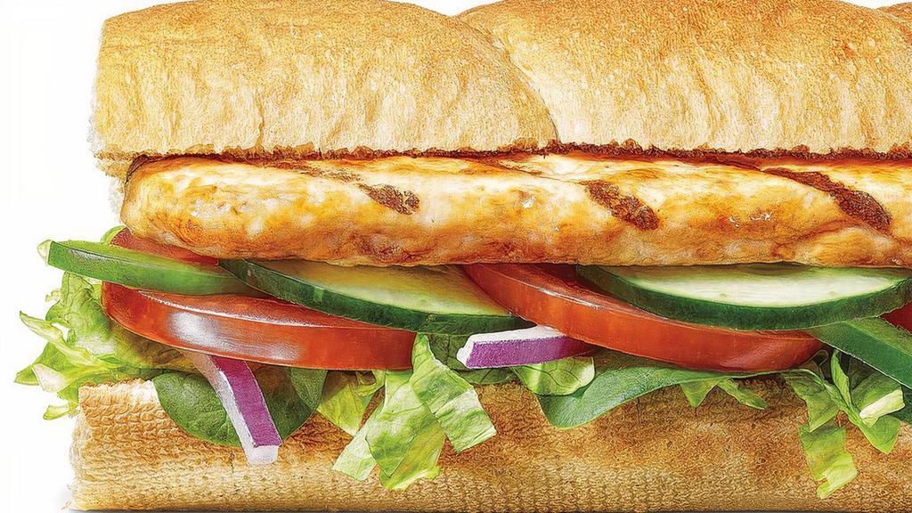 Oven Roasted Chicken  Footlong Regular Sub · Our Oven Roasted Chicken sandwich is freshly prepared with savory chicken and your choice of crisp veggies, served warm on our freshly baked Hearty Multigrain bread.
