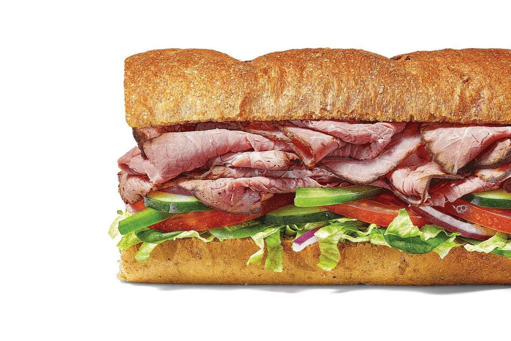 Roast Beef 6 Inch Regular Sub · NEW Choice Angus Roast Beef, NEW Hearty Multigrain Bread, and plenty of fresh veggies make this lunchtime classic one to remember.