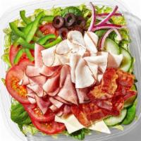 All-American Club® · Our classic All-American Club® is now a classic salad, too. Oven roasted turkey, Black Fores...